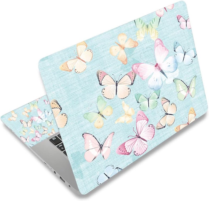 AORTDES 12.1 13 13.3 14 15 15.4 15.6 Inches Personalized Laptop Skin Sticker Decal Universal Netbook Skin Sticker Reusable Notebook PC Art Decal Protector Cover by (Butterflies) - Image 1
